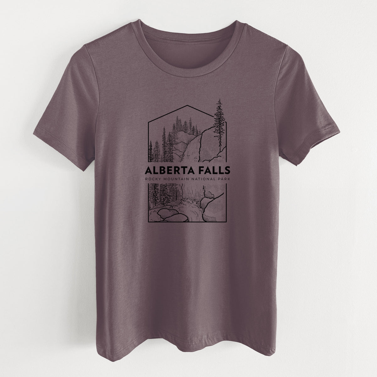 Alberta Falls - Rocky Mountain National Park - Women&#39;s Lightweight Relaxed Fit 100% Cotton Crewneck