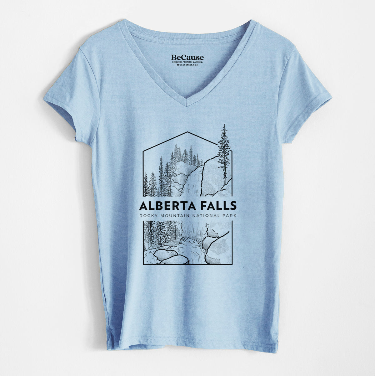 Alberta Falls - Rocky Mountain National Park - Women&#39;s 100% Recycled V-neck