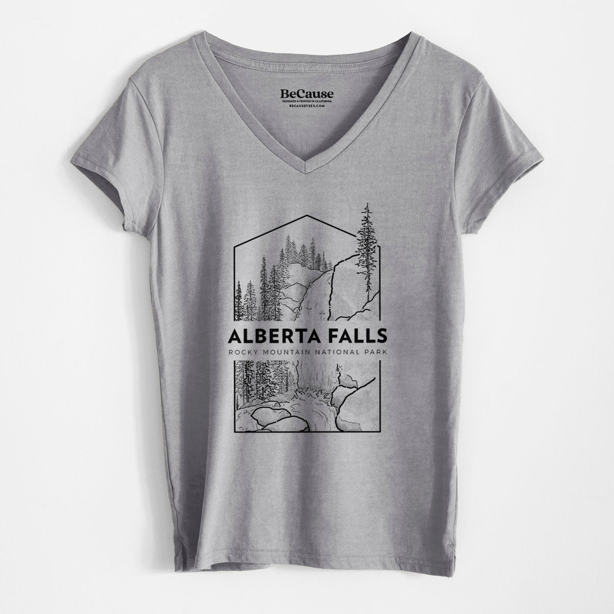 Alberta Falls - Rocky Mountain National Park - Women&#39;s 100% Recycled V-neck