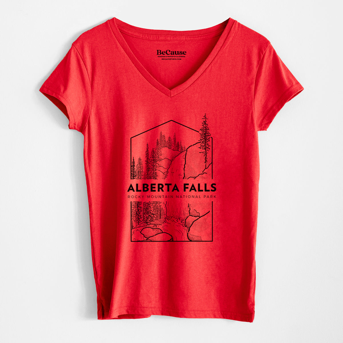 Alberta Falls - Rocky Mountain National Park - Women&#39;s 100% Recycled V-neck