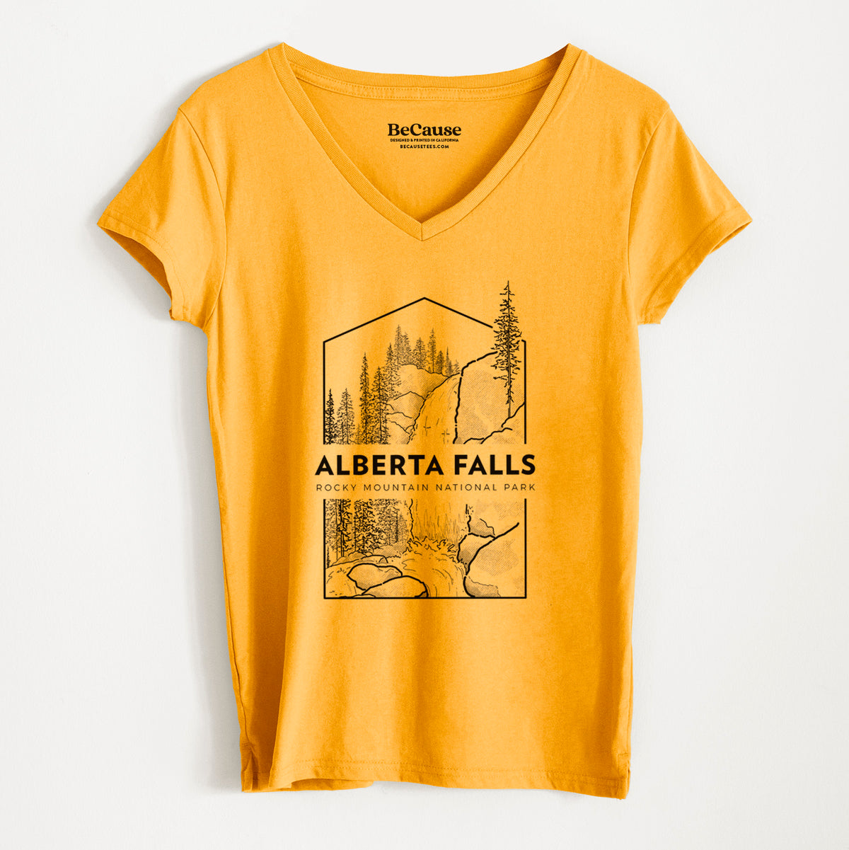 Alberta Falls - Rocky Mountain National Park - Women&#39;s 100% Recycled V-neck