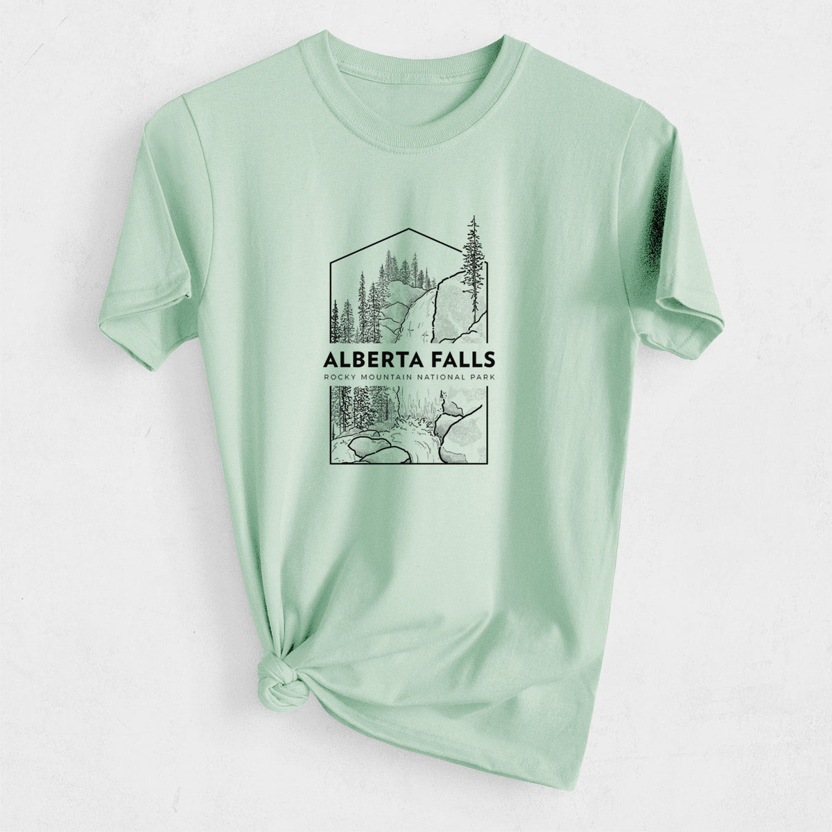 Alberta Falls - Rocky Mountain National Park - Heavyweight Men&#39;s 100% Organic Cotton Tee