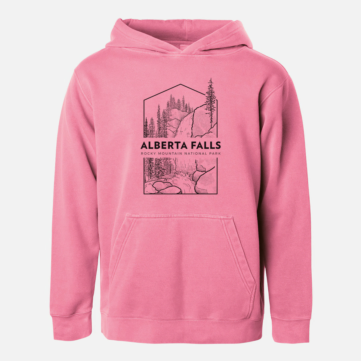 Alberta Falls - Rocky Mountain National Park - Youth Pigment Dyed Hoodie