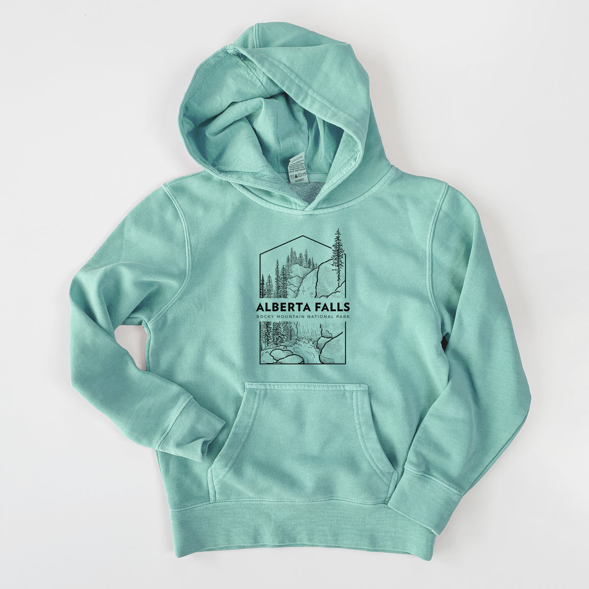 Alberta Falls - Rocky Mountain National Park - Youth Pigment Dyed Hoodie