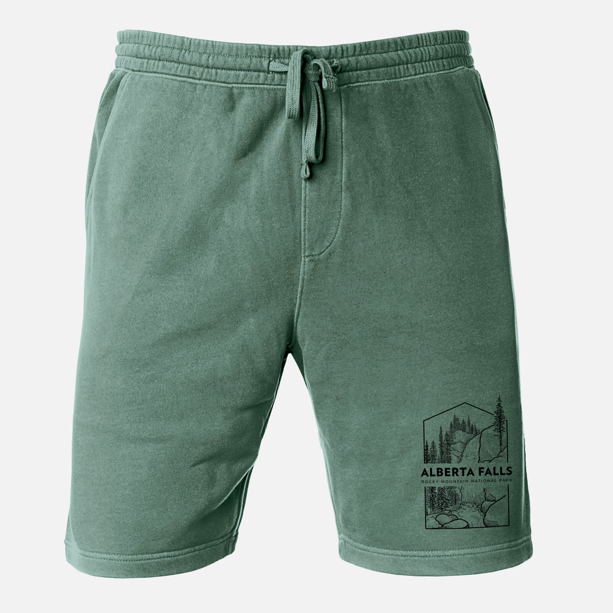Alberta Falls - Rocky Mountain National Park - Unisex Pigment Dyed Shorts