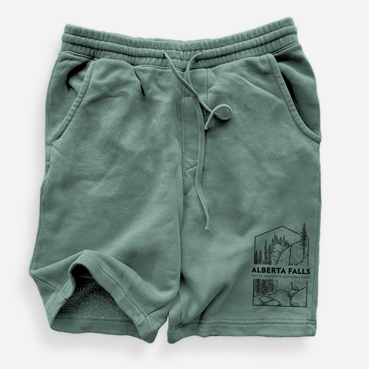 Alberta Falls - Rocky Mountain National Park - Unisex Pigment Dyed Shorts