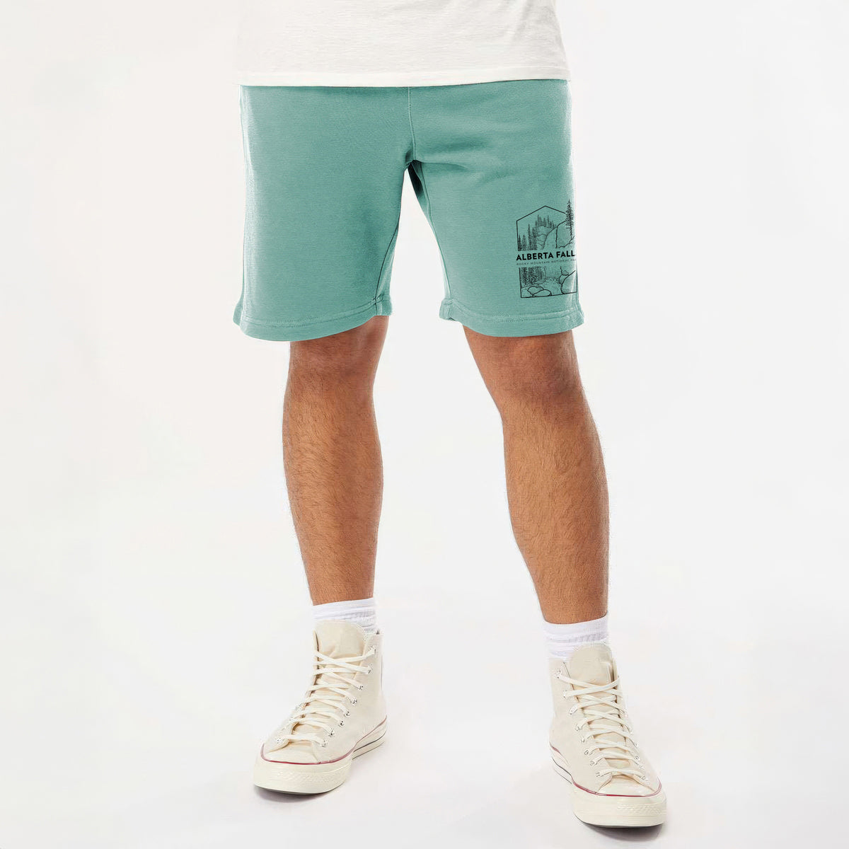 Alberta Falls - Rocky Mountain National Park - Unisex Pigment Dyed Shorts