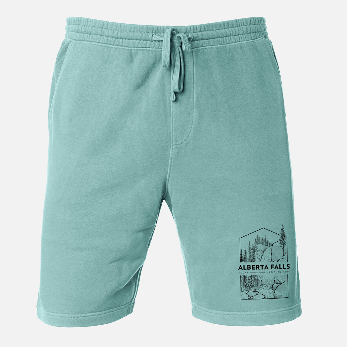 Alberta Falls - Rocky Mountain National Park - Unisex Pigment Dyed Shorts