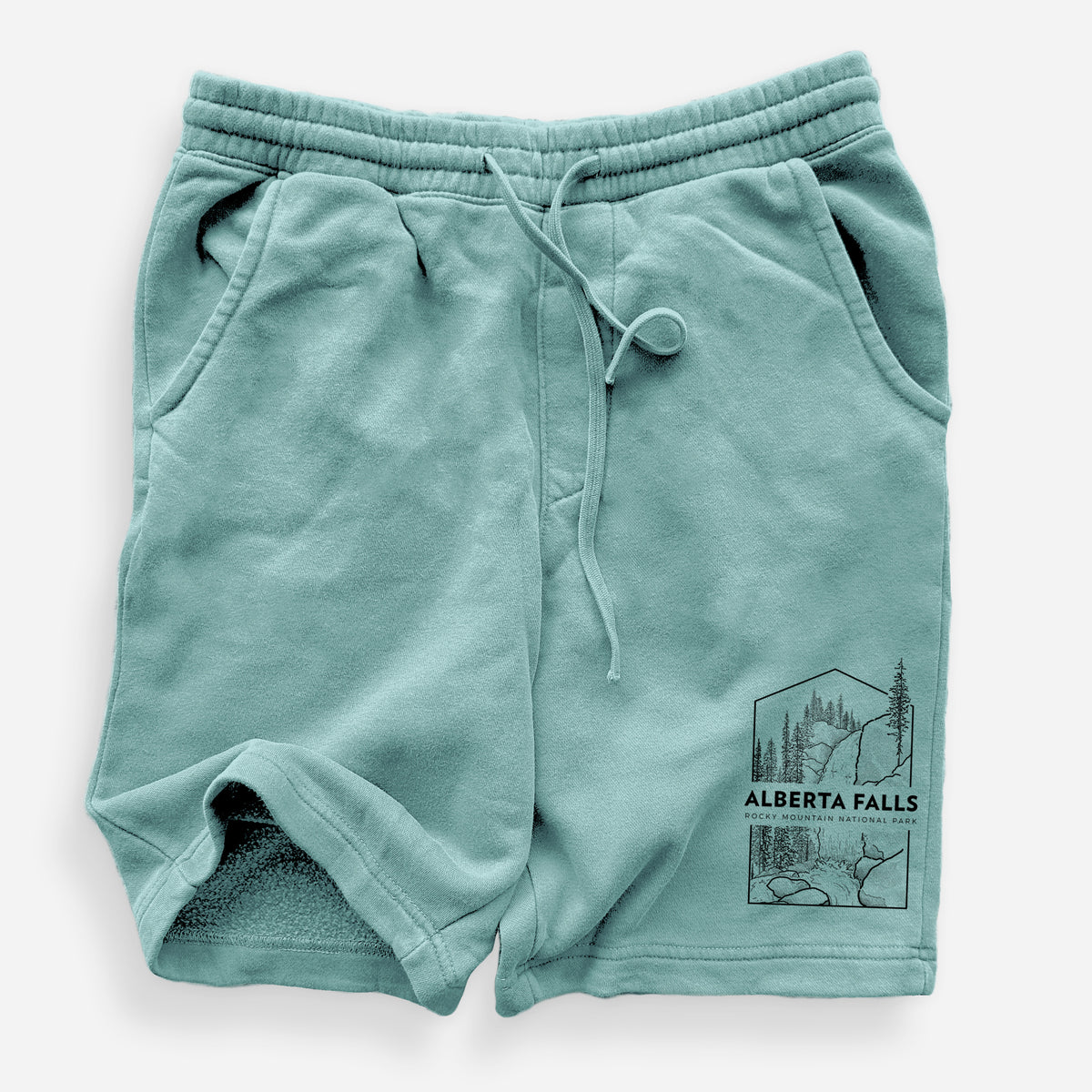 Alberta Falls - Rocky Mountain National Park - Unisex Pigment Dyed Shorts