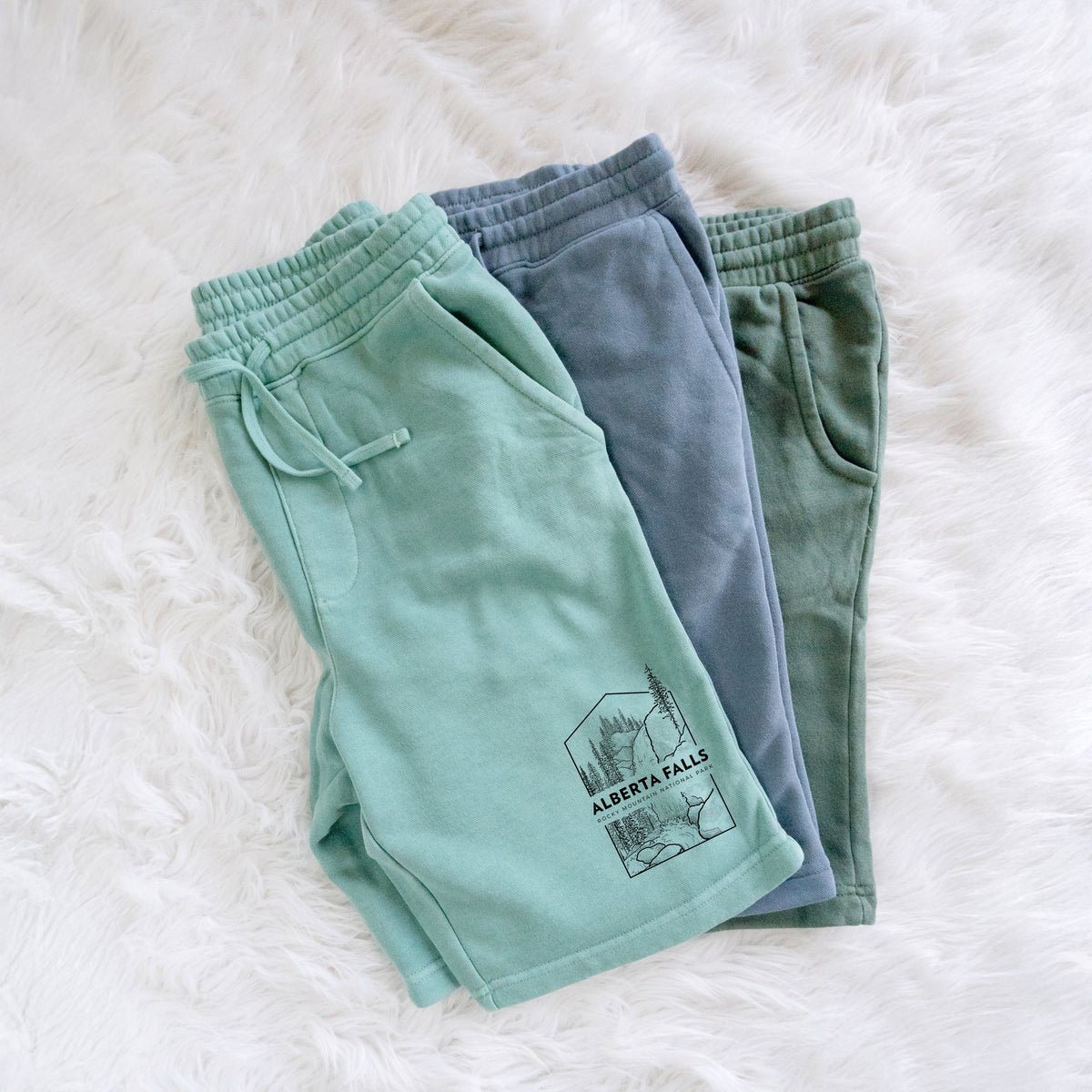 Alberta Falls - Rocky Mountain National Park - Unisex Pigment Dyed Shorts