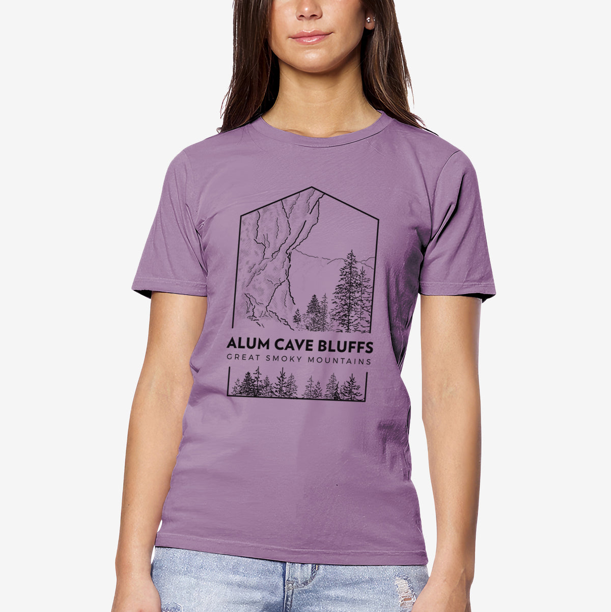 Alum Cave Bluffs - Great Smoky Mountains National Park - Unisex Crewneck - Made in USA - 100% Organic Cotton