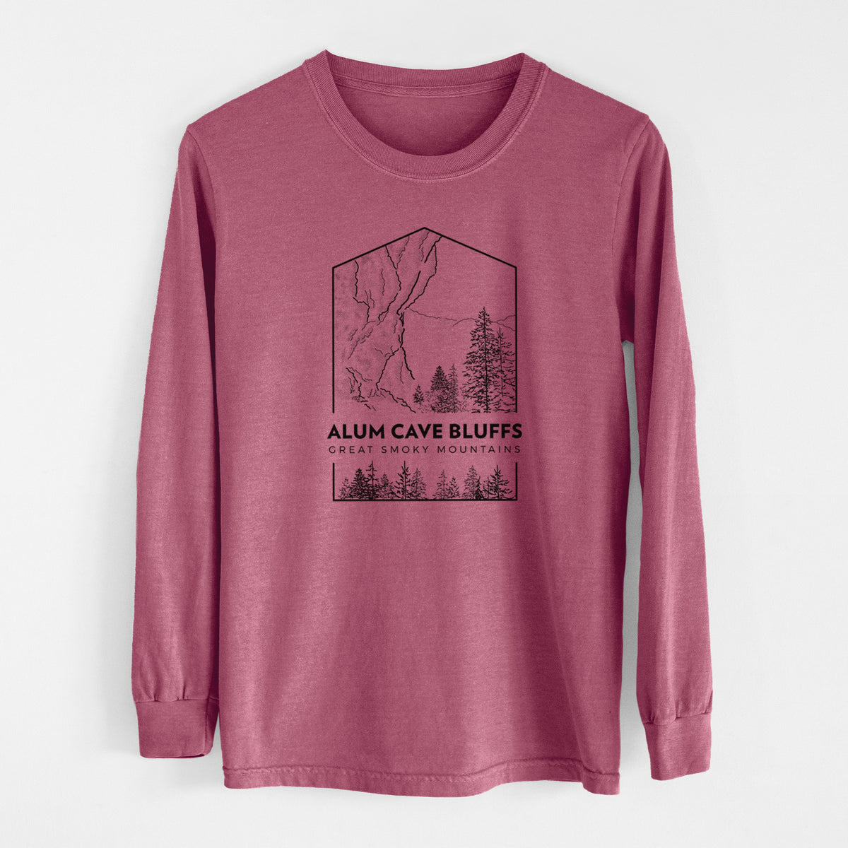 Alum Cave Bluffs - Great Smoky Mountains National Park - Men&#39;s Heavyweight 100% Cotton Long Sleeve