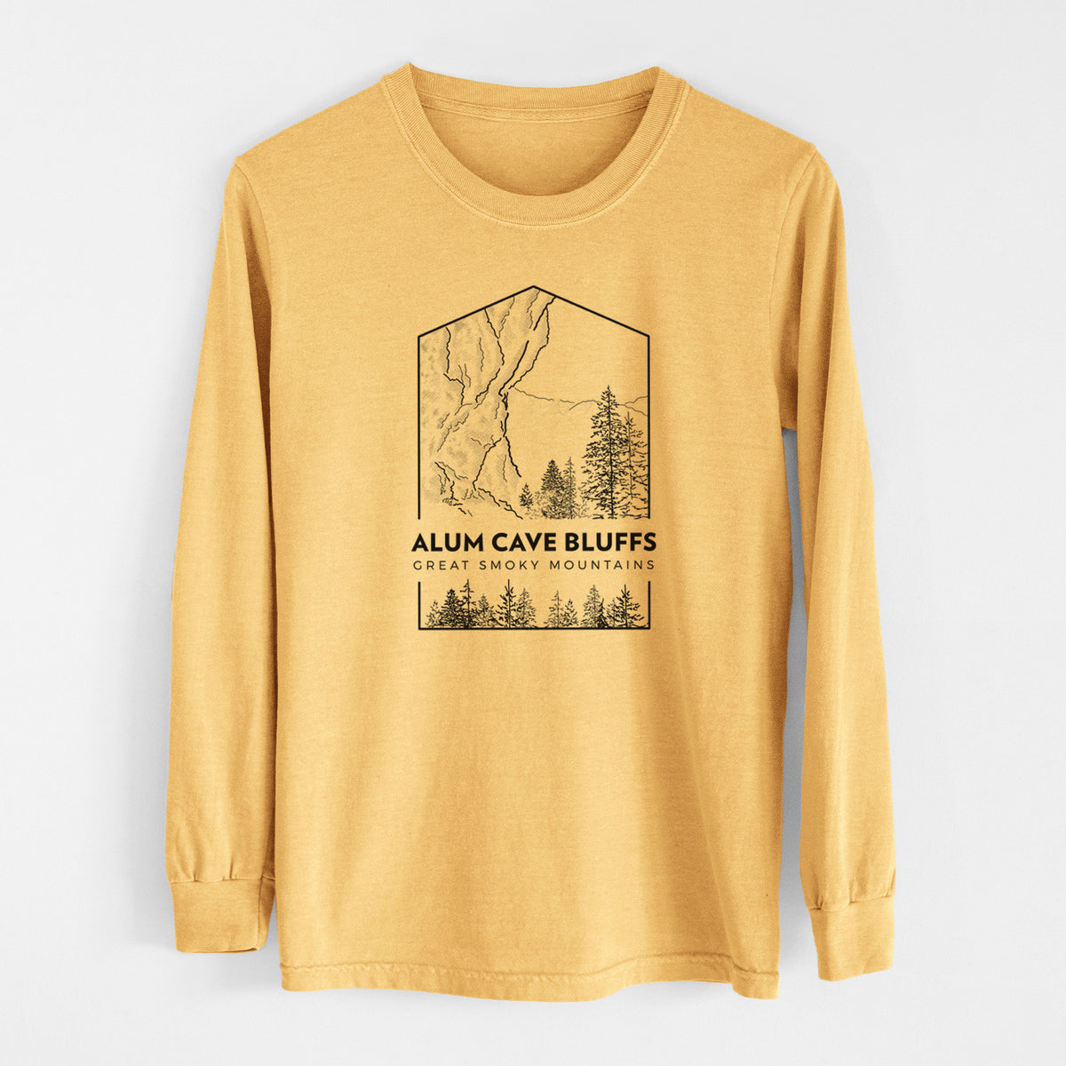 Alum Cave Bluffs - Great Smoky Mountains National Park - Men&#39;s Heavyweight 100% Cotton Long Sleeve