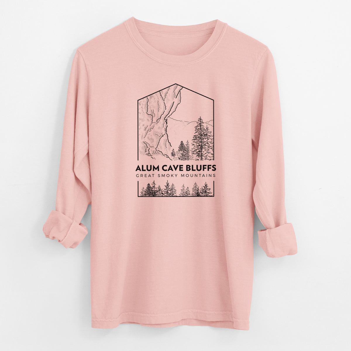 Alum Cave Bluffs - Great Smoky Mountains National Park - Men&#39;s Heavyweight 100% Cotton Long Sleeve