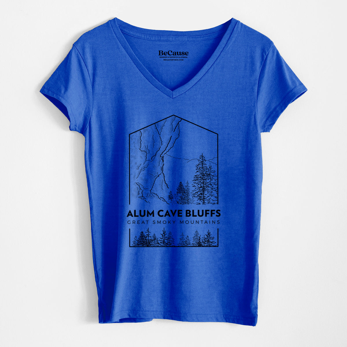Alum Cave Bluffs - Great Smoky Mountains National Park - Women&#39;s 100% Recycled V-neck