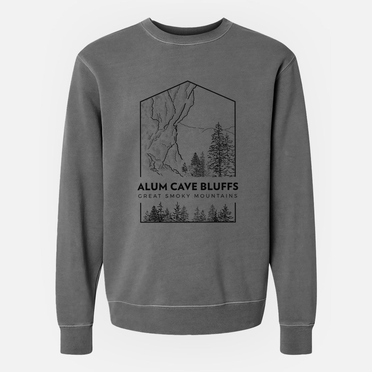 Alum Cave Bluffs - Great Smoky Mountains National Park - Unisex Pigment Dyed Crew Sweatshirt