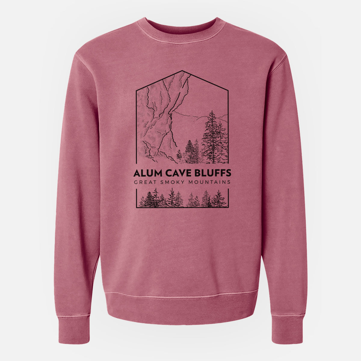 Alum Cave Bluffs - Great Smoky Mountains National Park - Unisex Pigment Dyed Crew Sweatshirt