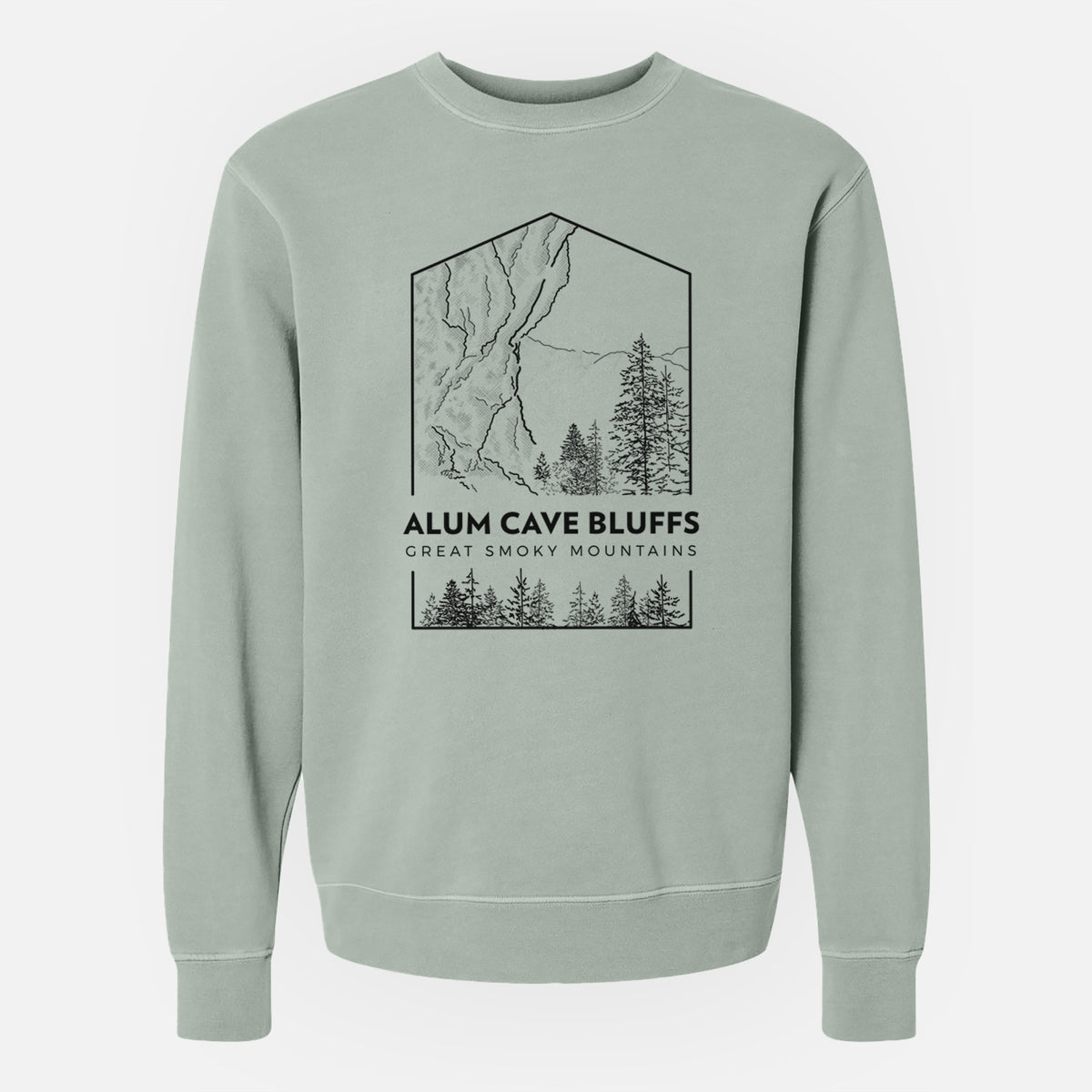 Alum Cave Bluffs - Great Smoky Mountains National Park - Unisex Pigment Dyed Crew Sweatshirt