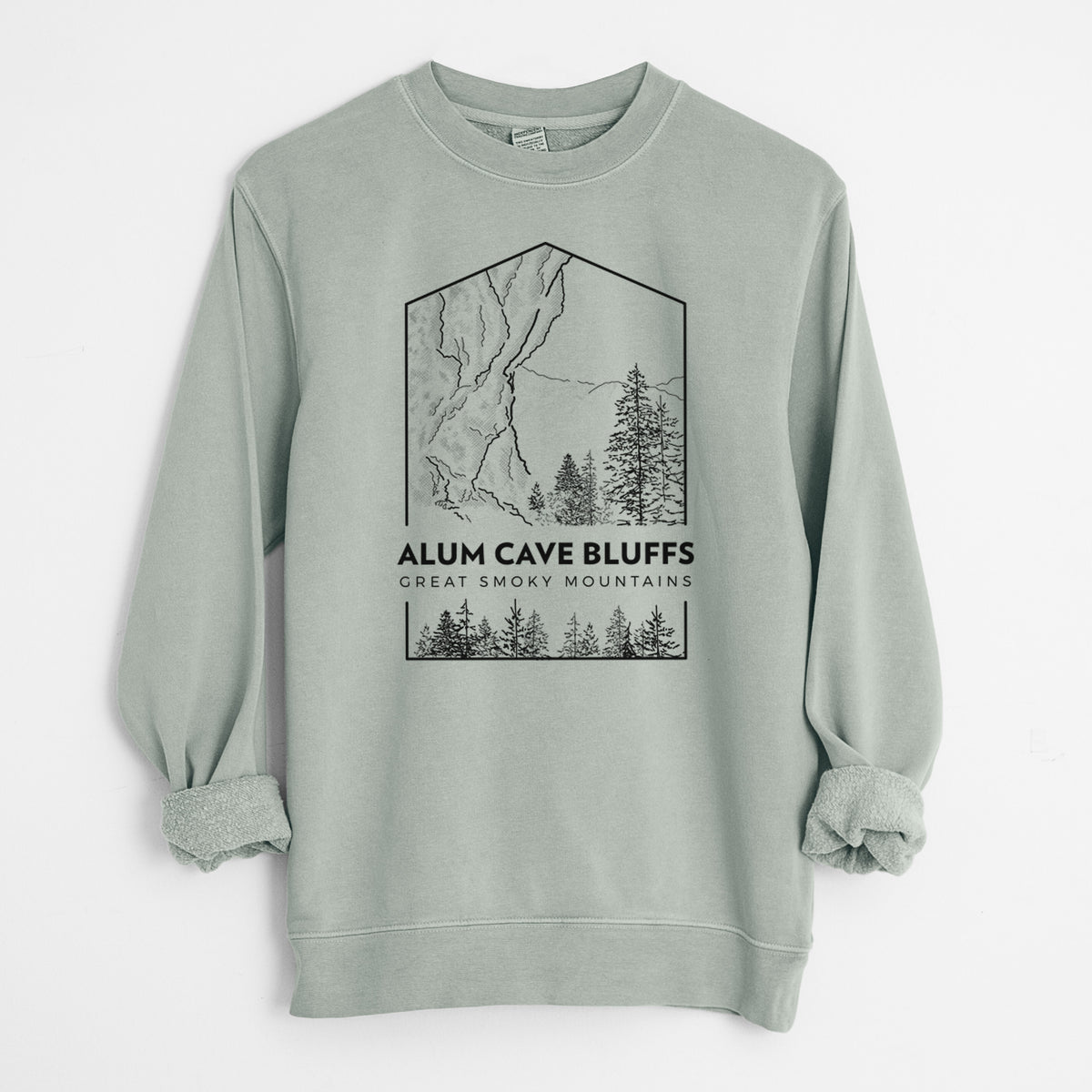 Alum Cave Bluffs - Great Smoky Mountains National Park - Unisex Pigment Dyed Crew Sweatshirt