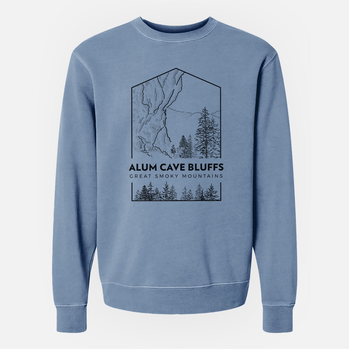 Alum Cave Bluffs - Great Smoky Mountains National Park - Unisex Pigment Dyed Crew Sweatshirt