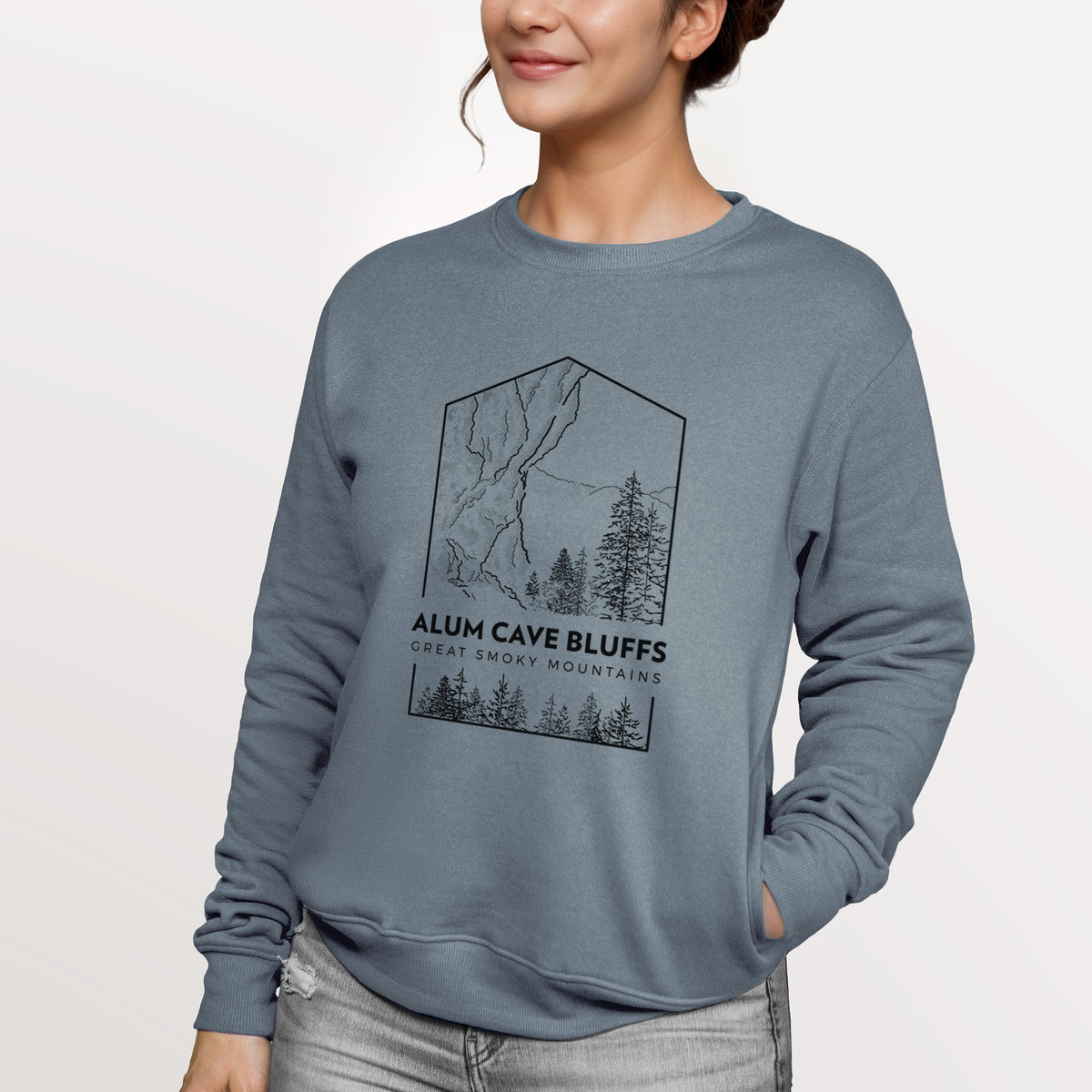 Alum Cave Bluffs - Great Smoky Mountains National Park  - Unisex Reclaimed Crewneck Sweatshirt