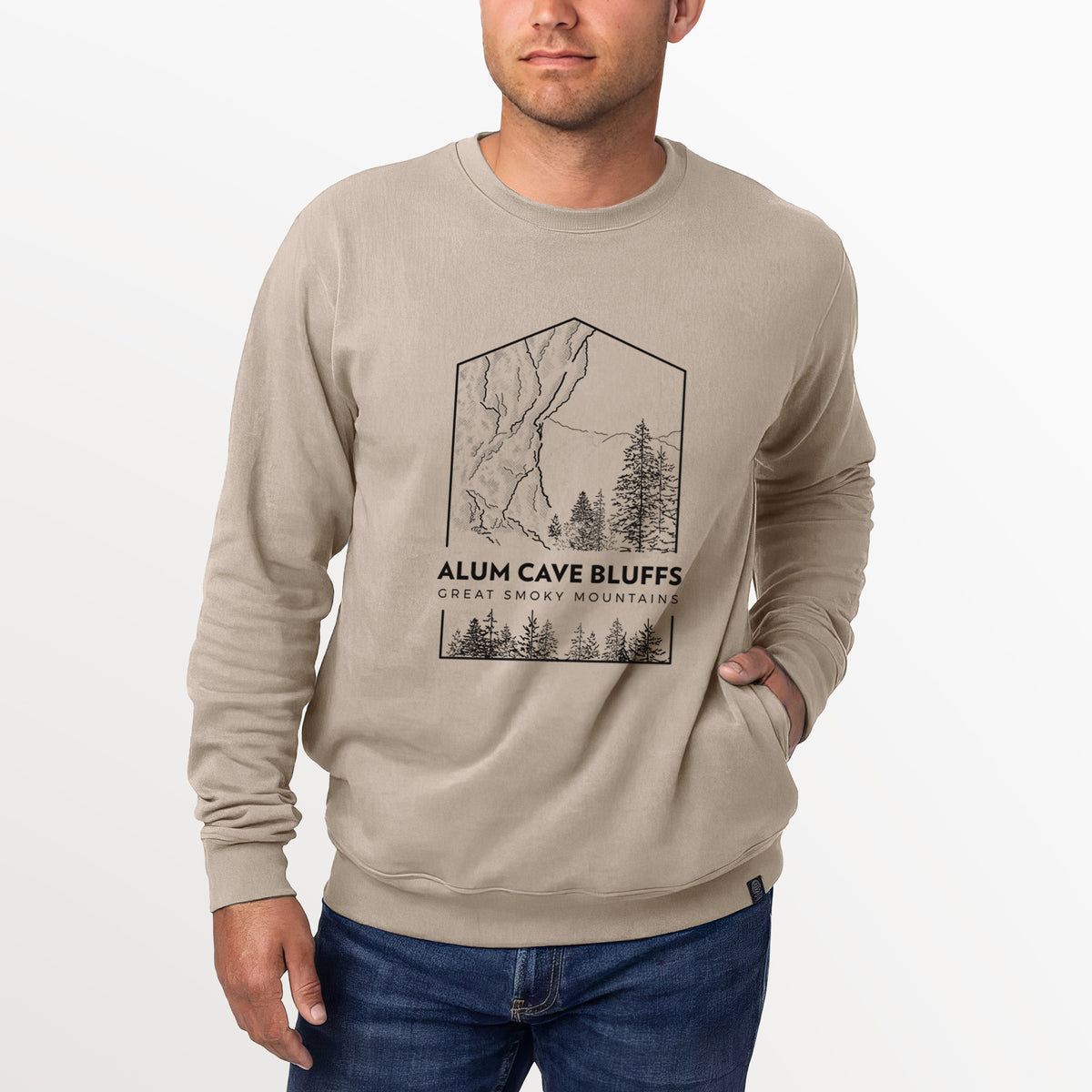 Alum Cave Bluffs - Great Smoky Mountains National Park  - Unisex Reclaimed Crewneck Sweatshirt