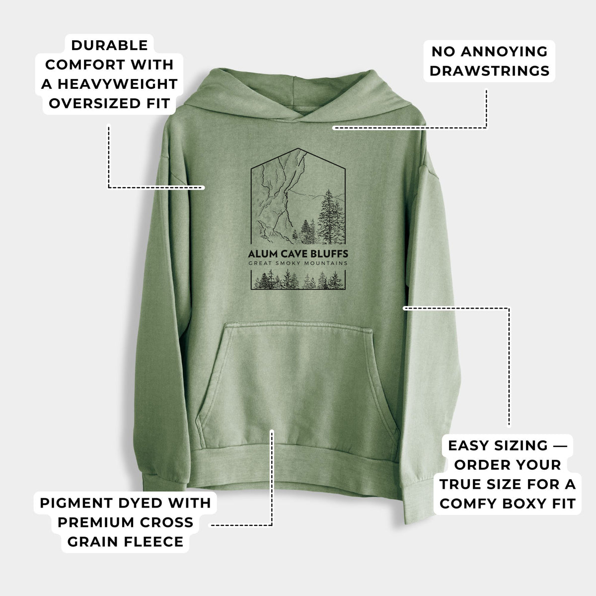 Alum Cave Bluffs - Great Smoky Mountains National Park  - Urban Heavyweight Hoodie