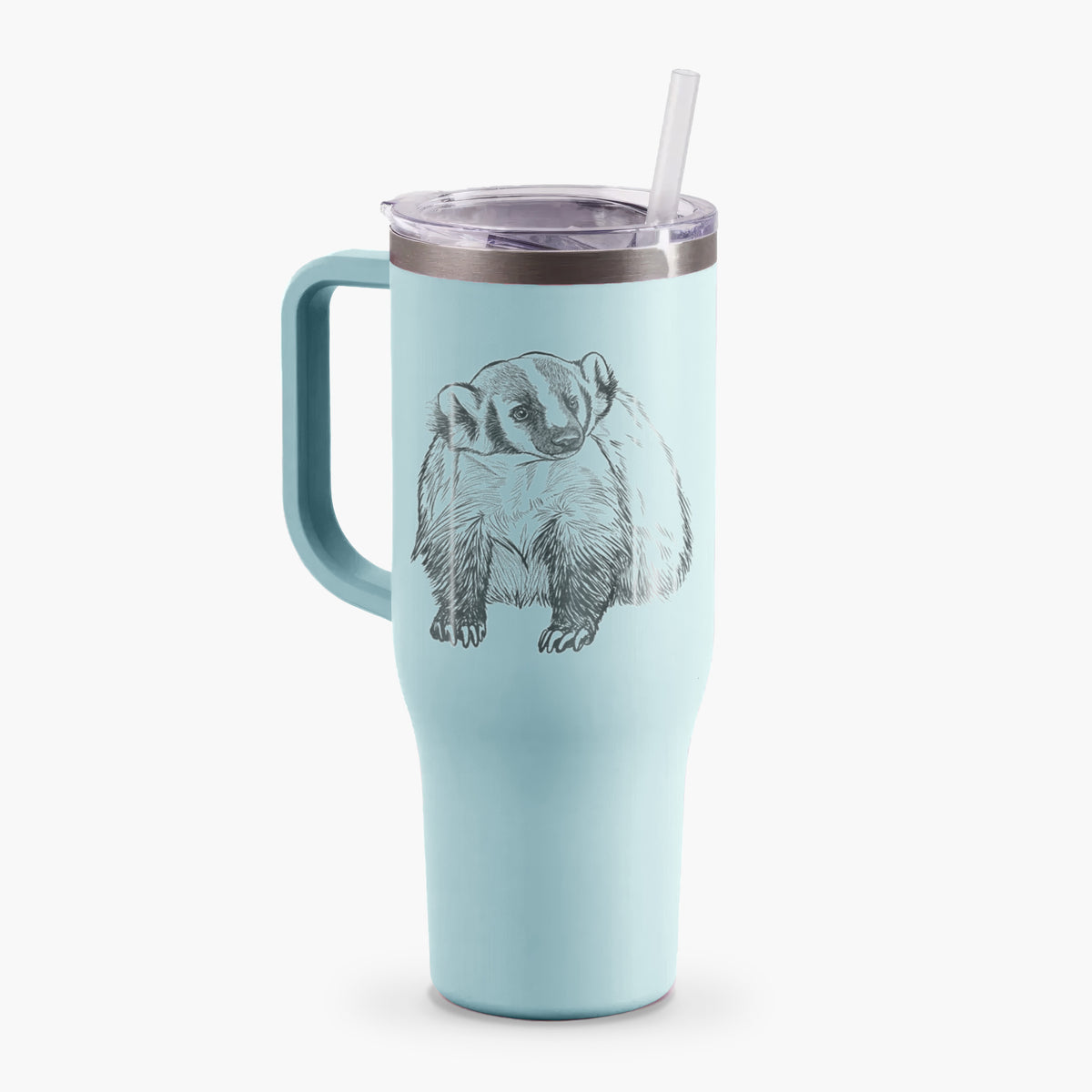 American Badger - Taxidea taxus - 40oz Tumbler with Handle