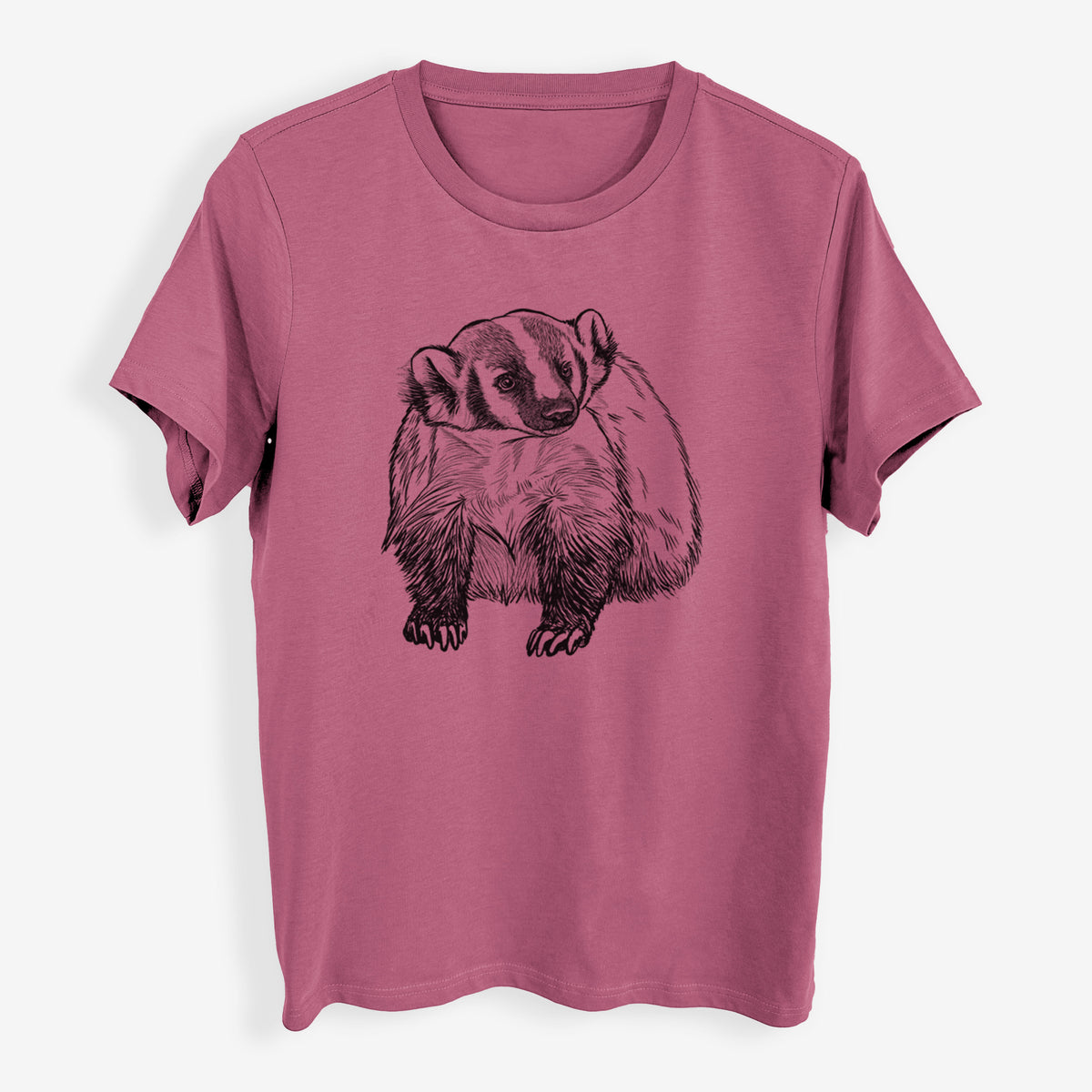 American Badger - Taxidea taxus - Womens Everyday Maple Tee