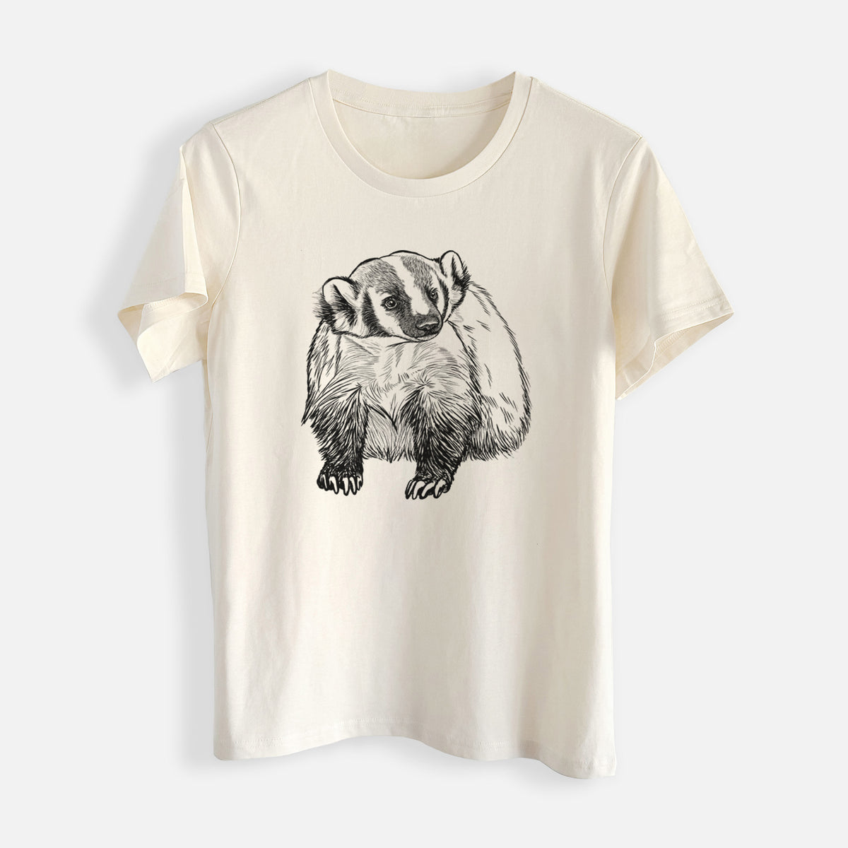 American Badger - Taxidea taxus - Womens Everyday Maple Tee