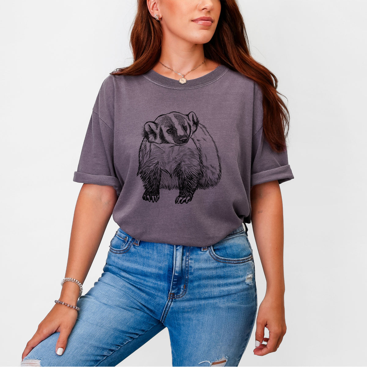 American Badger - Taxidea taxus - Unisex Comfort Colors Garment-Dyed Heavyweight T-shirt