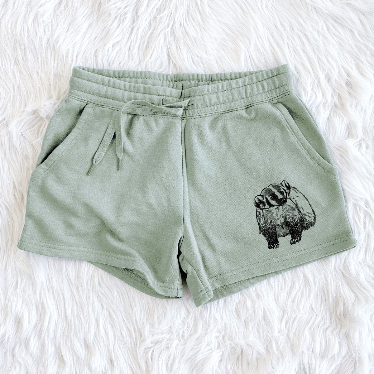 American Badger - Taxidea taxus - Women's Cali Wave Shorts