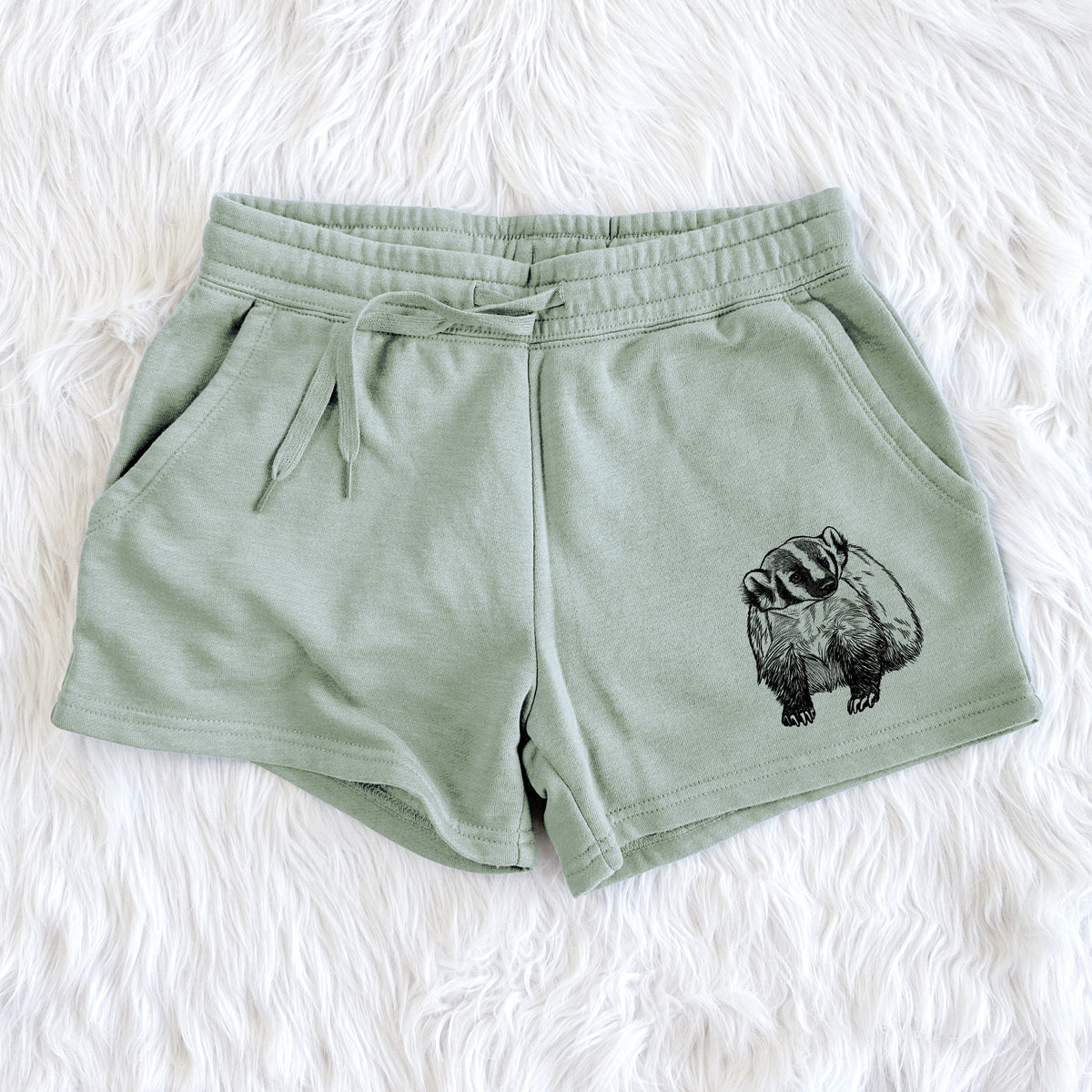 American Badger - Taxidea taxus - Women&#39;s Cali Wave Shorts