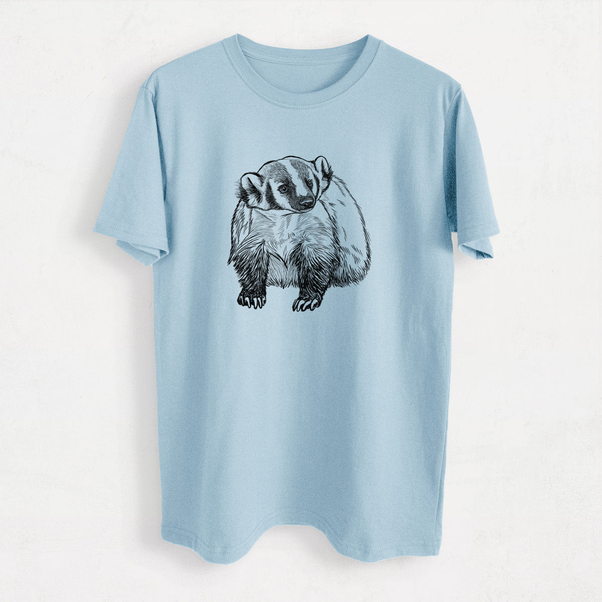 American Badger - Taxidea taxus - Heavyweight Men&#39;s 100% Organic Cotton Tee