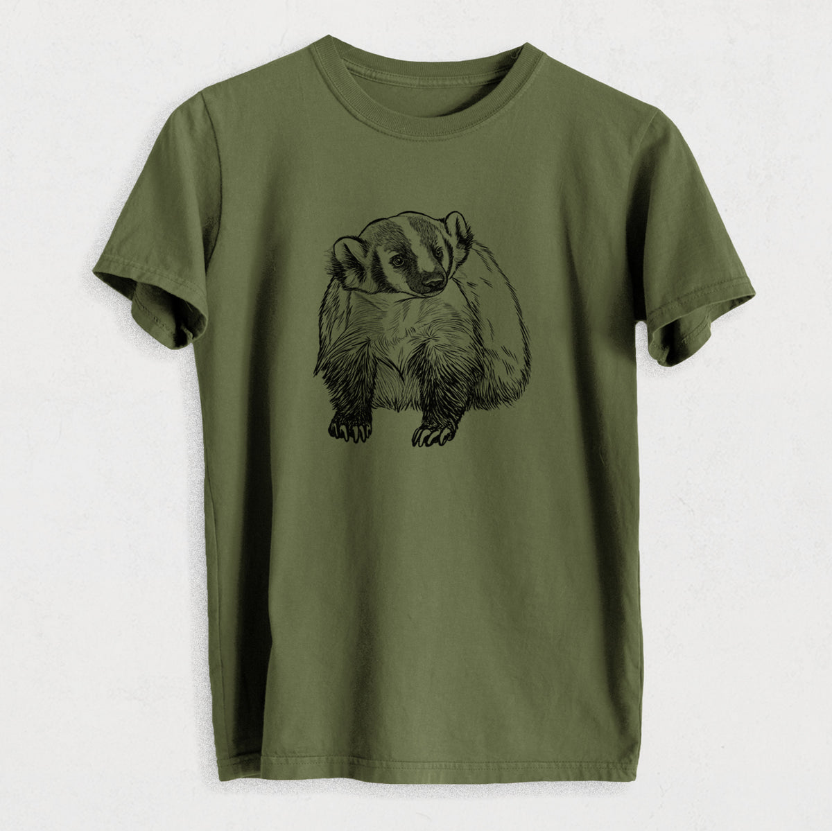 American Badger - Taxidea taxus - Heavyweight Men&#39;s 100% Organic Cotton Tee