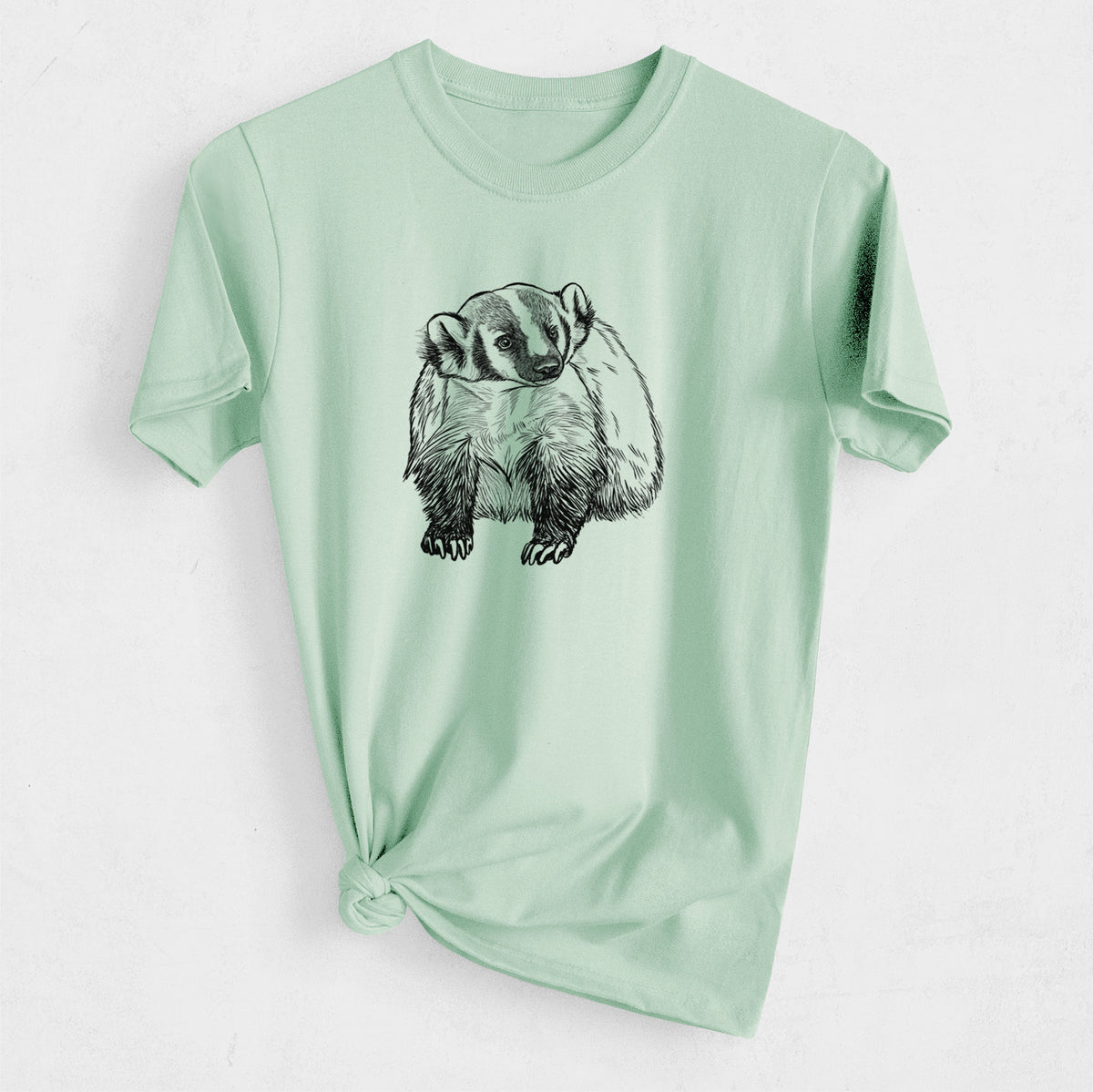 American Badger - Taxidea taxus - Heavyweight Men&#39;s 100% Organic Cotton Tee