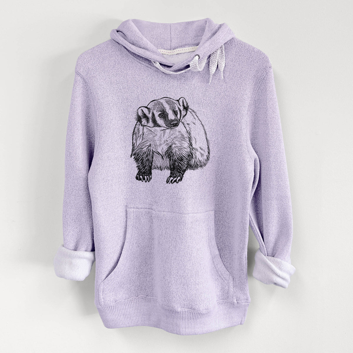 American Badger - Taxidea taxus - Knit Hoodie