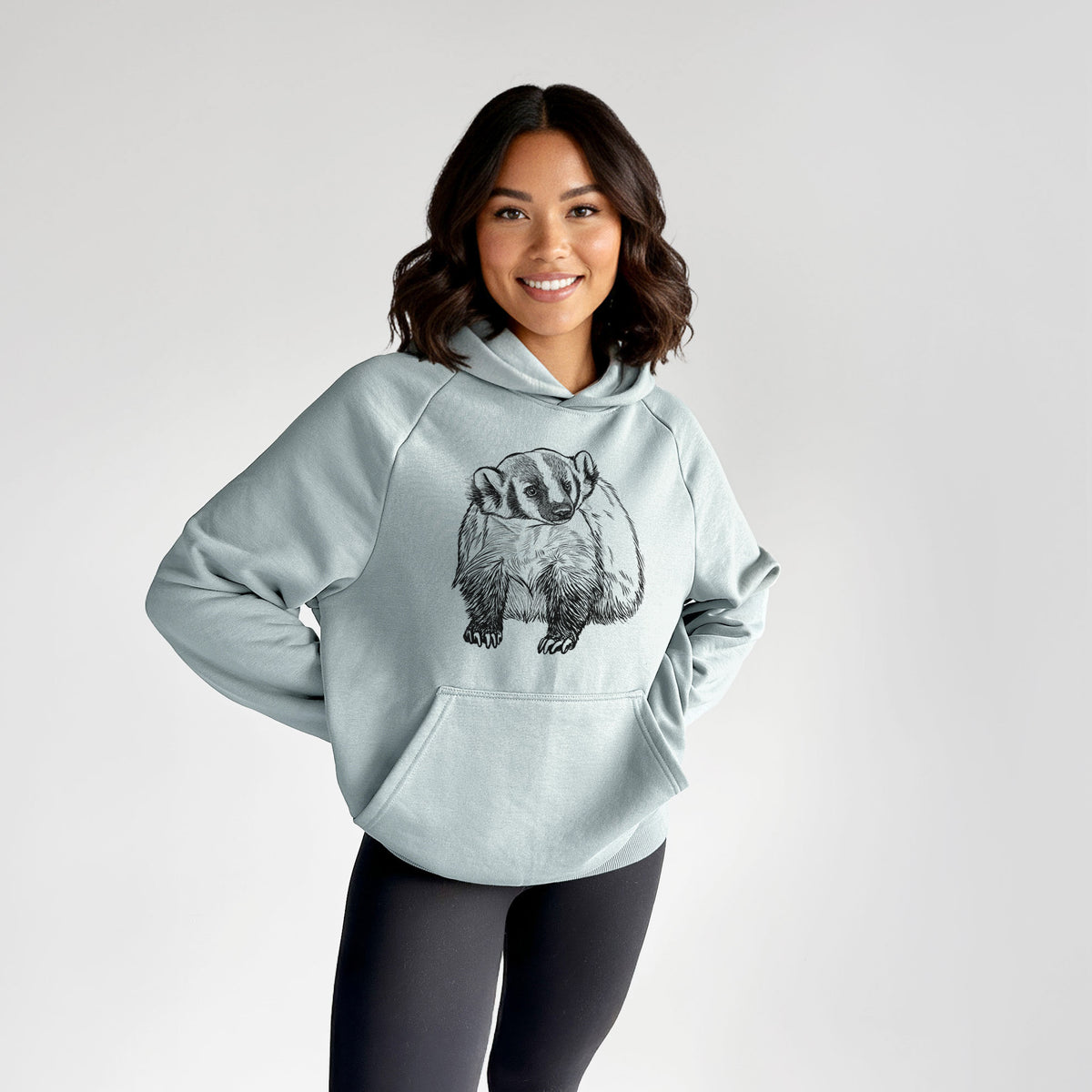 American Badger - Taxidea taxus - UltraLuxe Heavyweight French Terry Hoodie