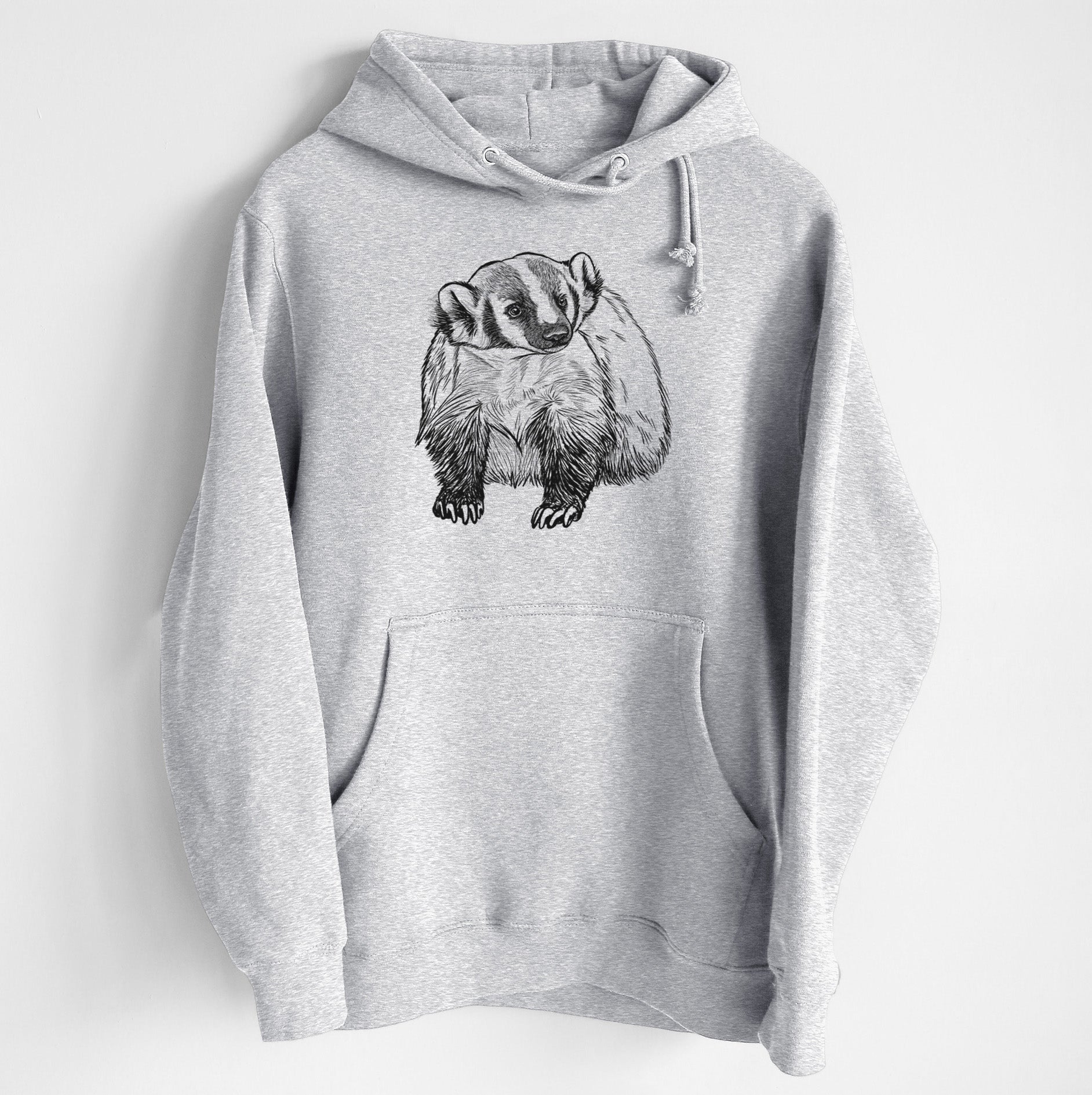 American Badger - Taxidea taxus - Heavyweight Fleece Hoodie