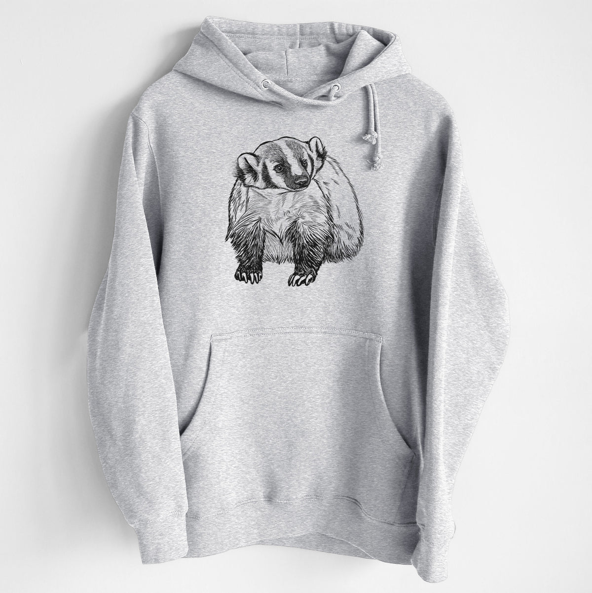 American Badger - Taxidea taxus - Heavyweight Fleece Hoodie