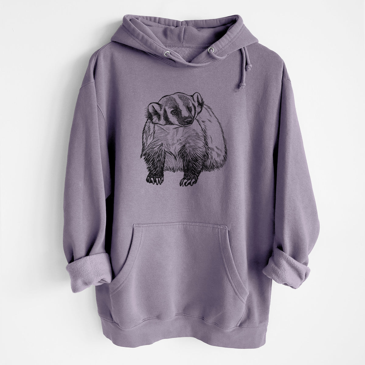 American Badger - Taxidea taxus - Heavyweight Fleece Hoodie