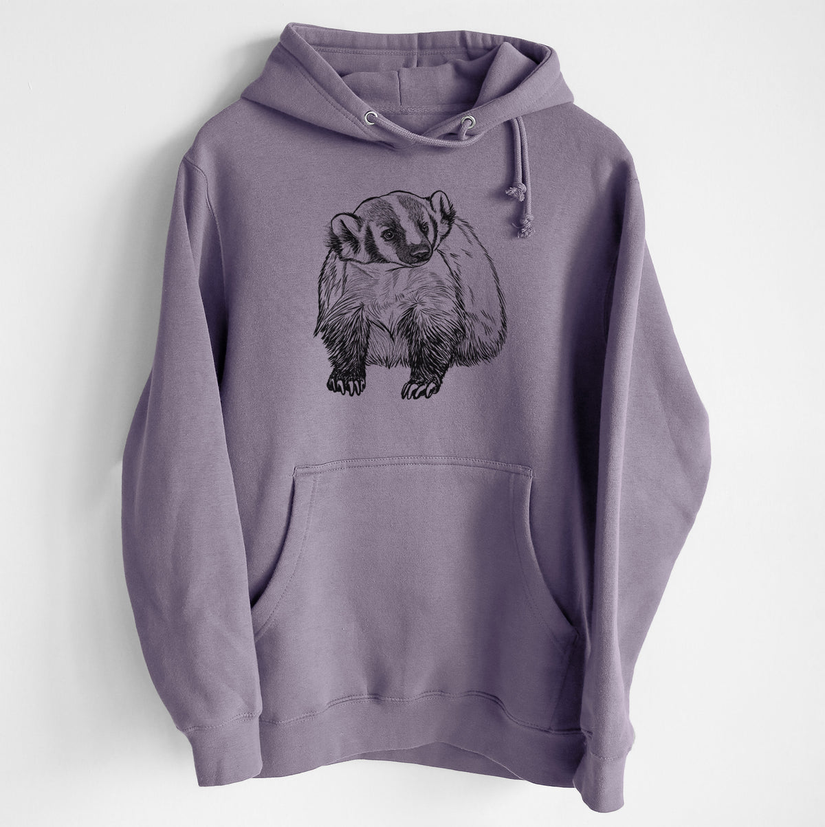 American Badger - Taxidea taxus - Heavyweight Fleece Hoodie