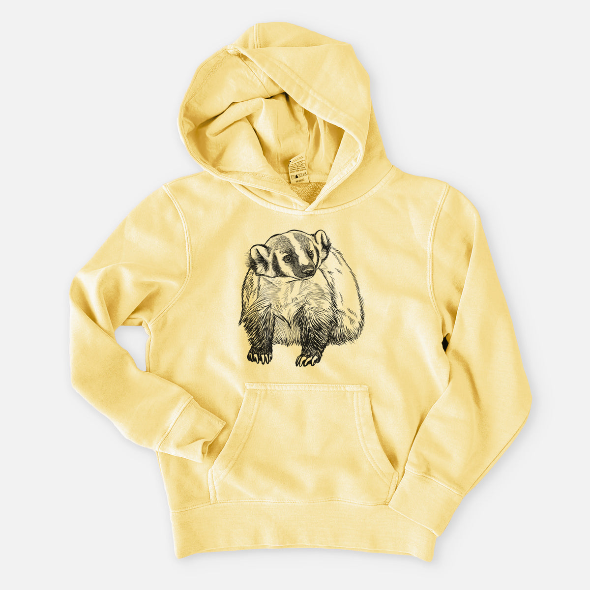 American Badger - Taxidea taxus - Youth Pigment Dyed Hoodie