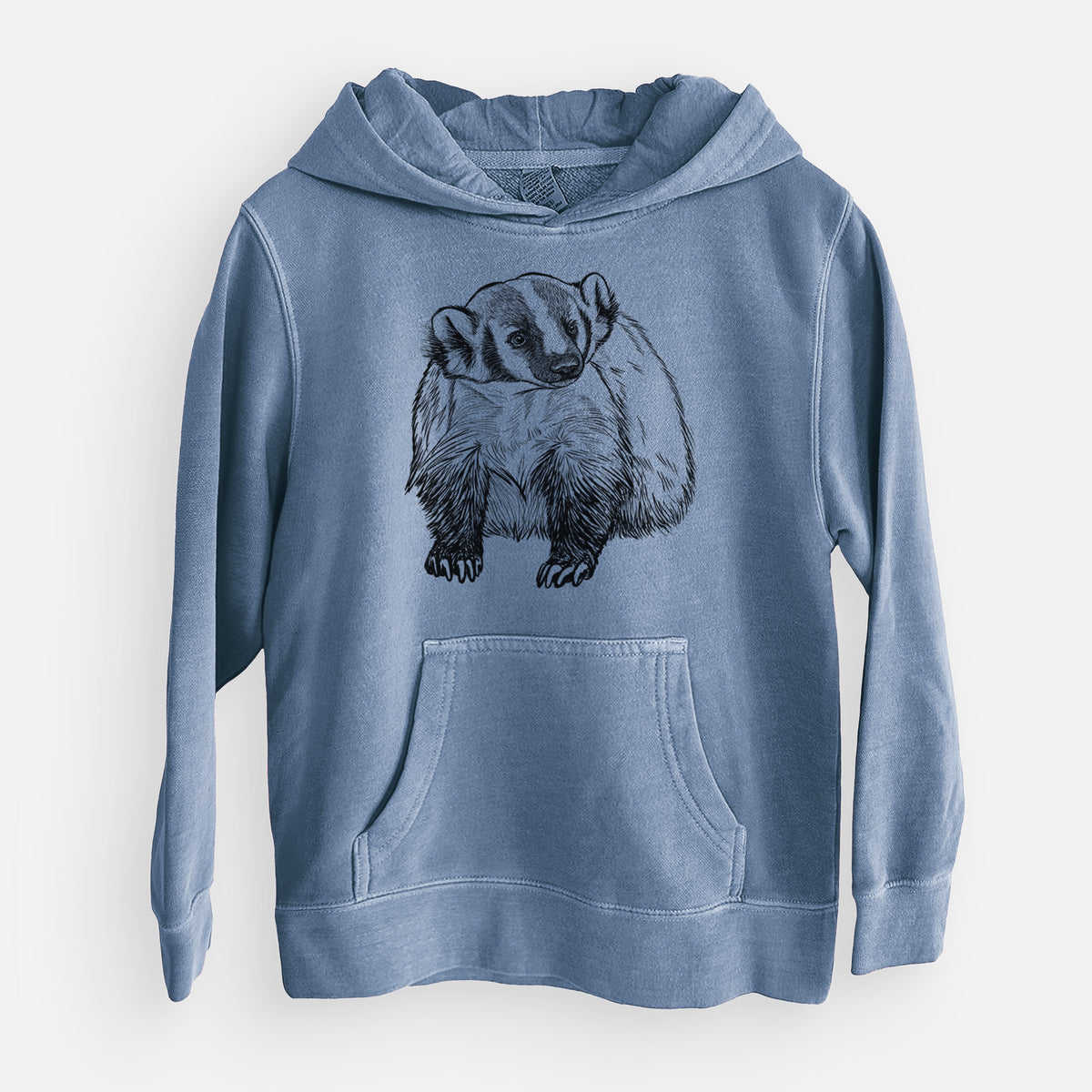 American Badger - Taxidea taxus - Youth Pigment Dyed Hoodie