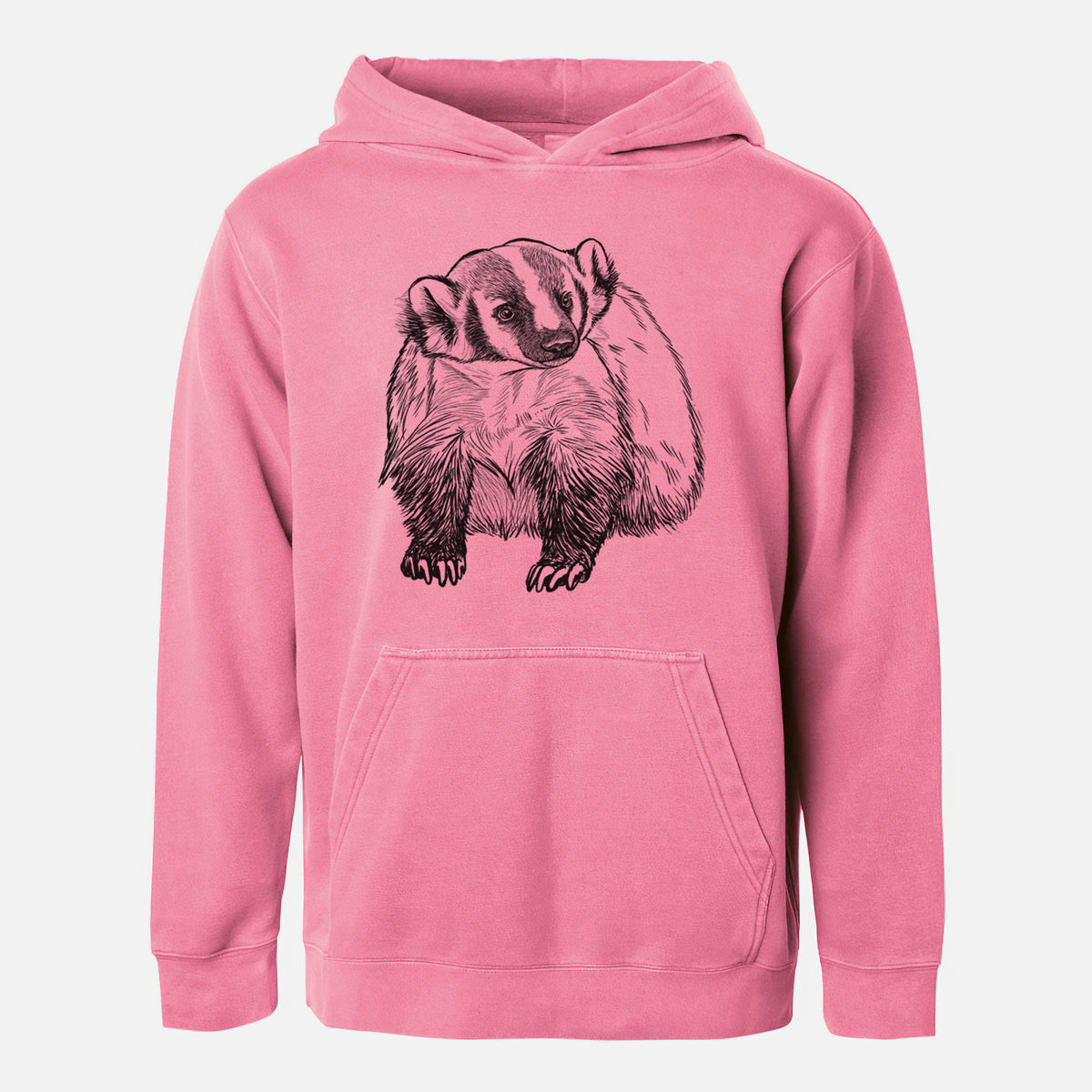 American Badger - Taxidea taxus - Youth Pigment Dyed Hoodie