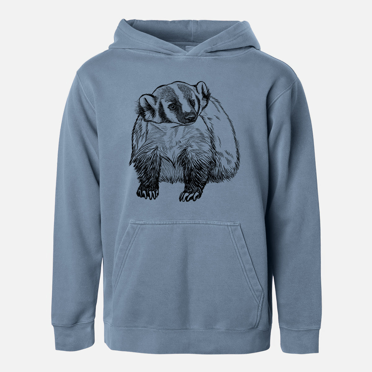 American Badger - Taxidea taxus - Youth Pigment Dyed Hoodie