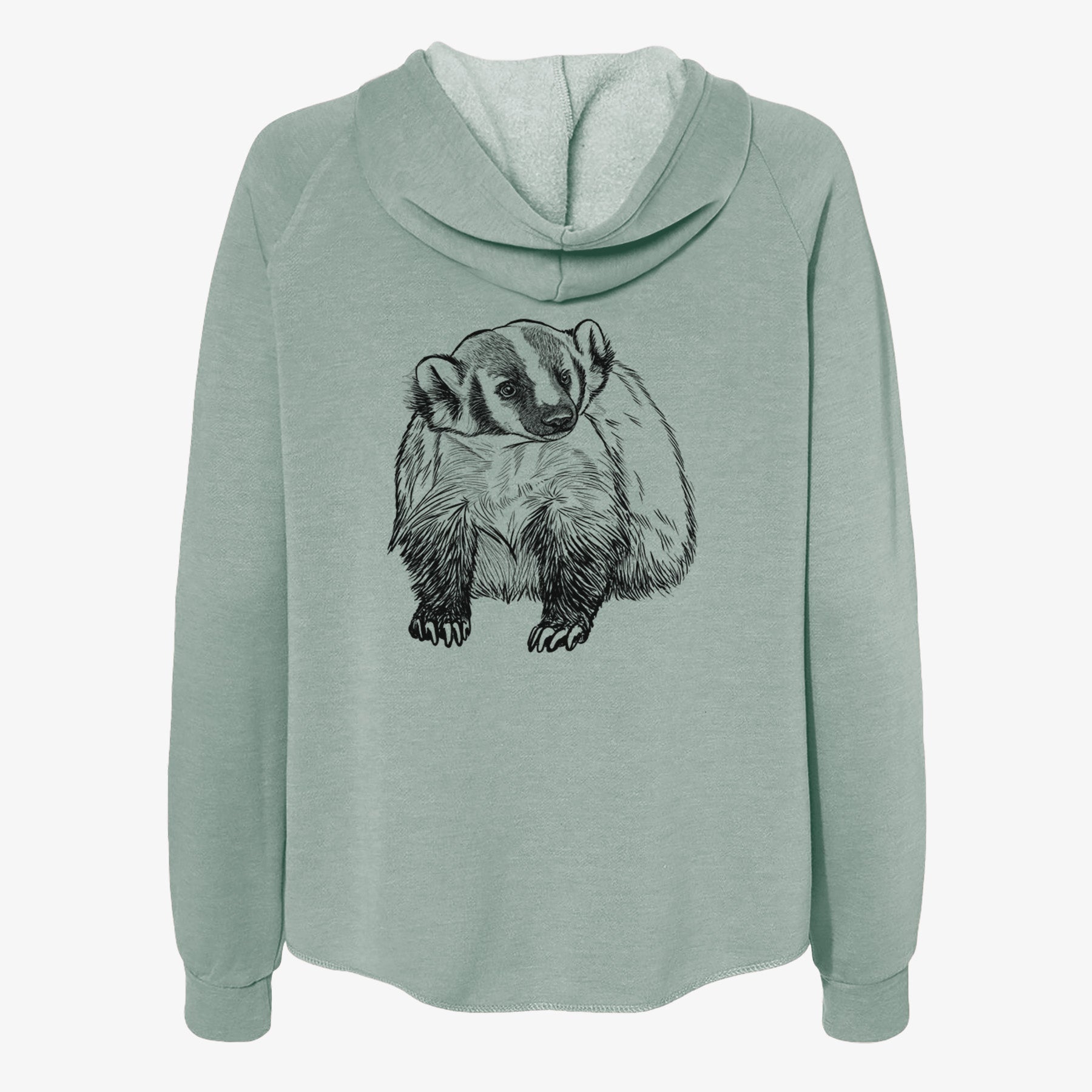 American Badger - Taxidea taxus - Women's Cali Wave Zip-Up Sweatshirt