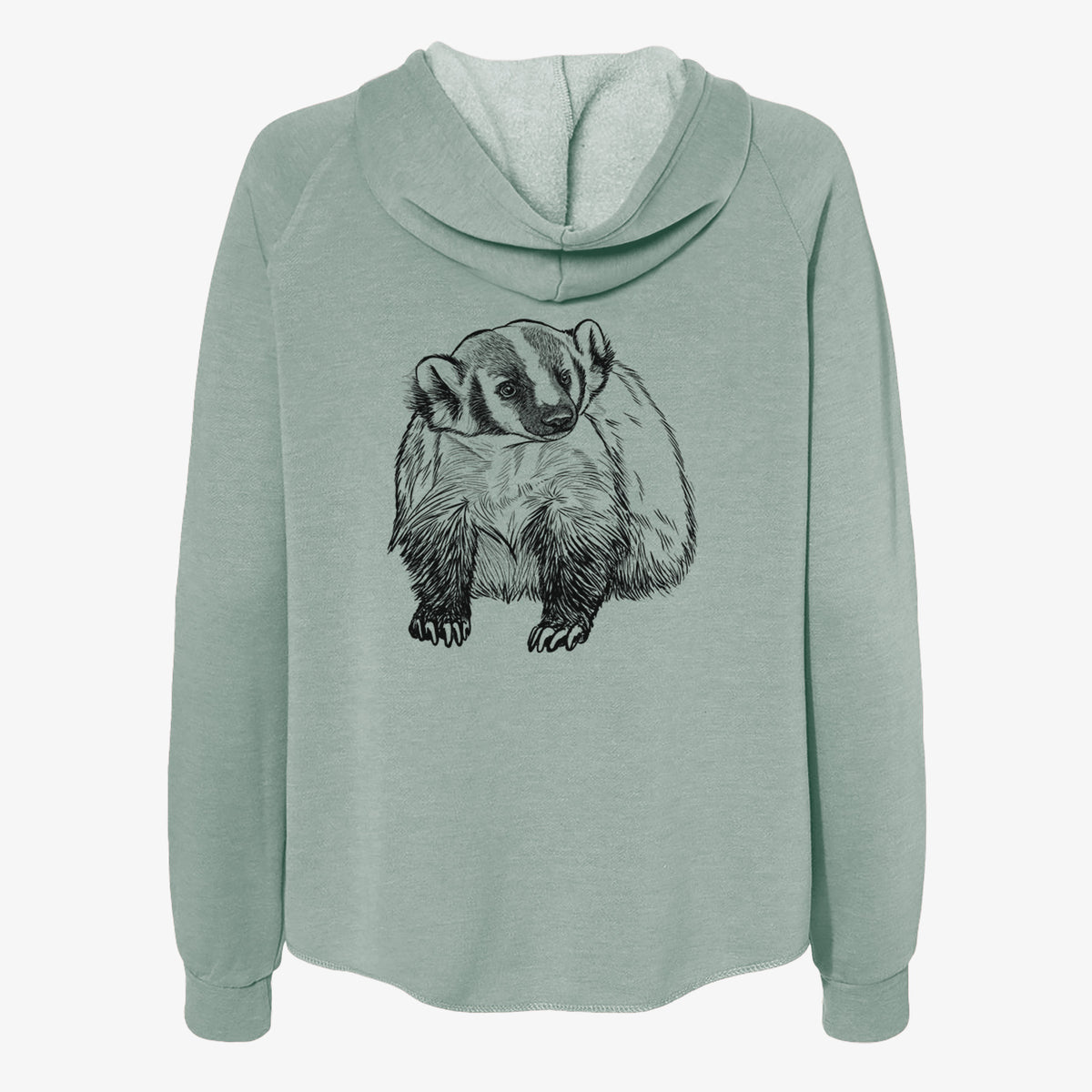American Badger - Taxidea taxus - Women's Cali Wave Zip-Up Sweatshirt