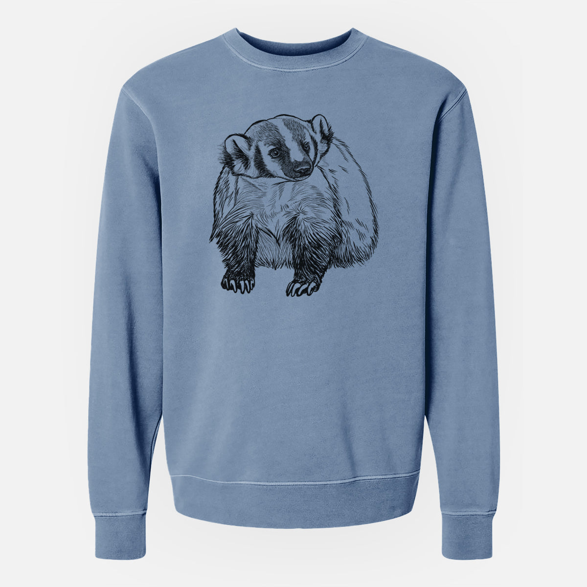 American Badger - Taxidea taxus - Unisex Pigment Dyed Crew Sweatshirt