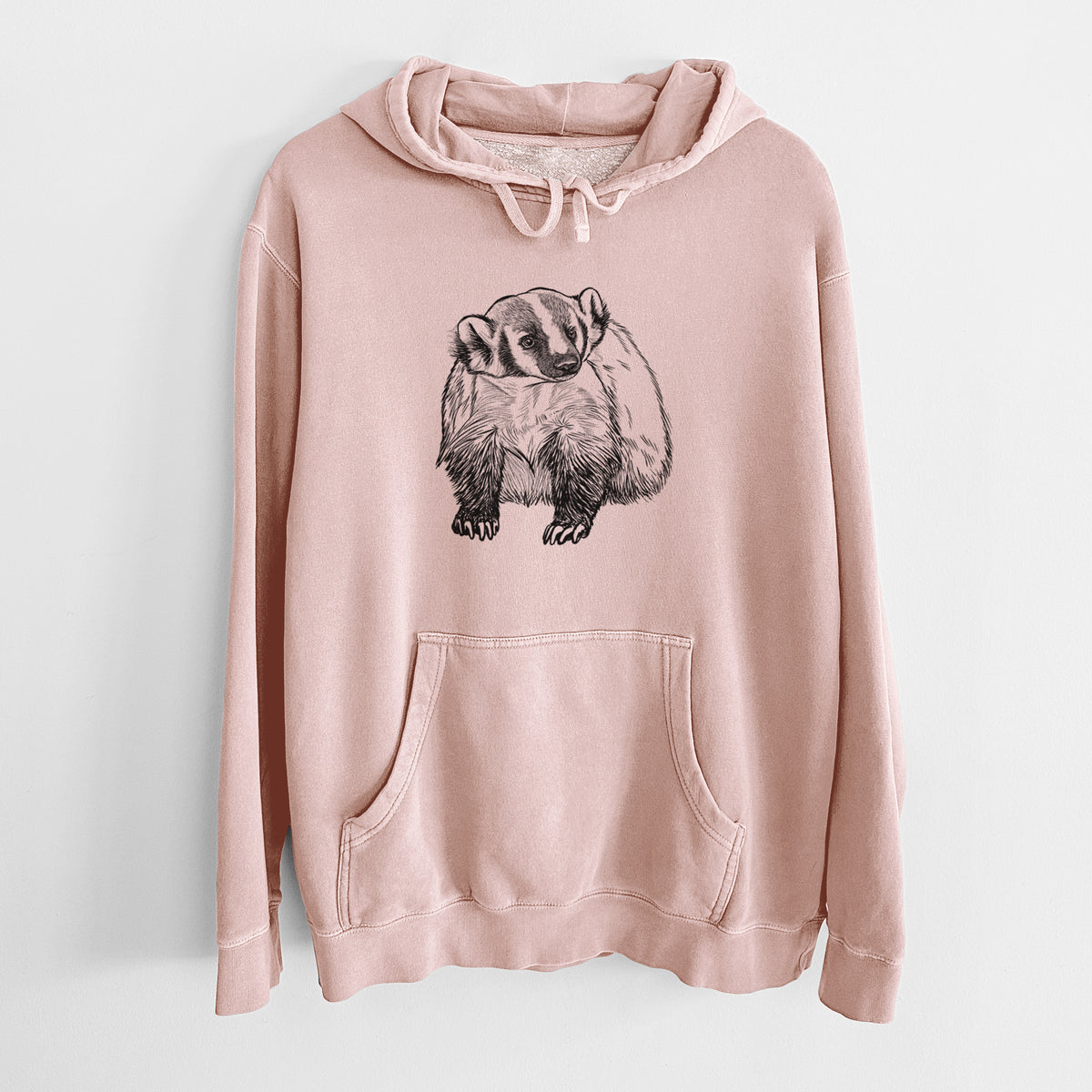 American Badger - Taxidea taxus - Unisex Pigment Dyed Hoodie